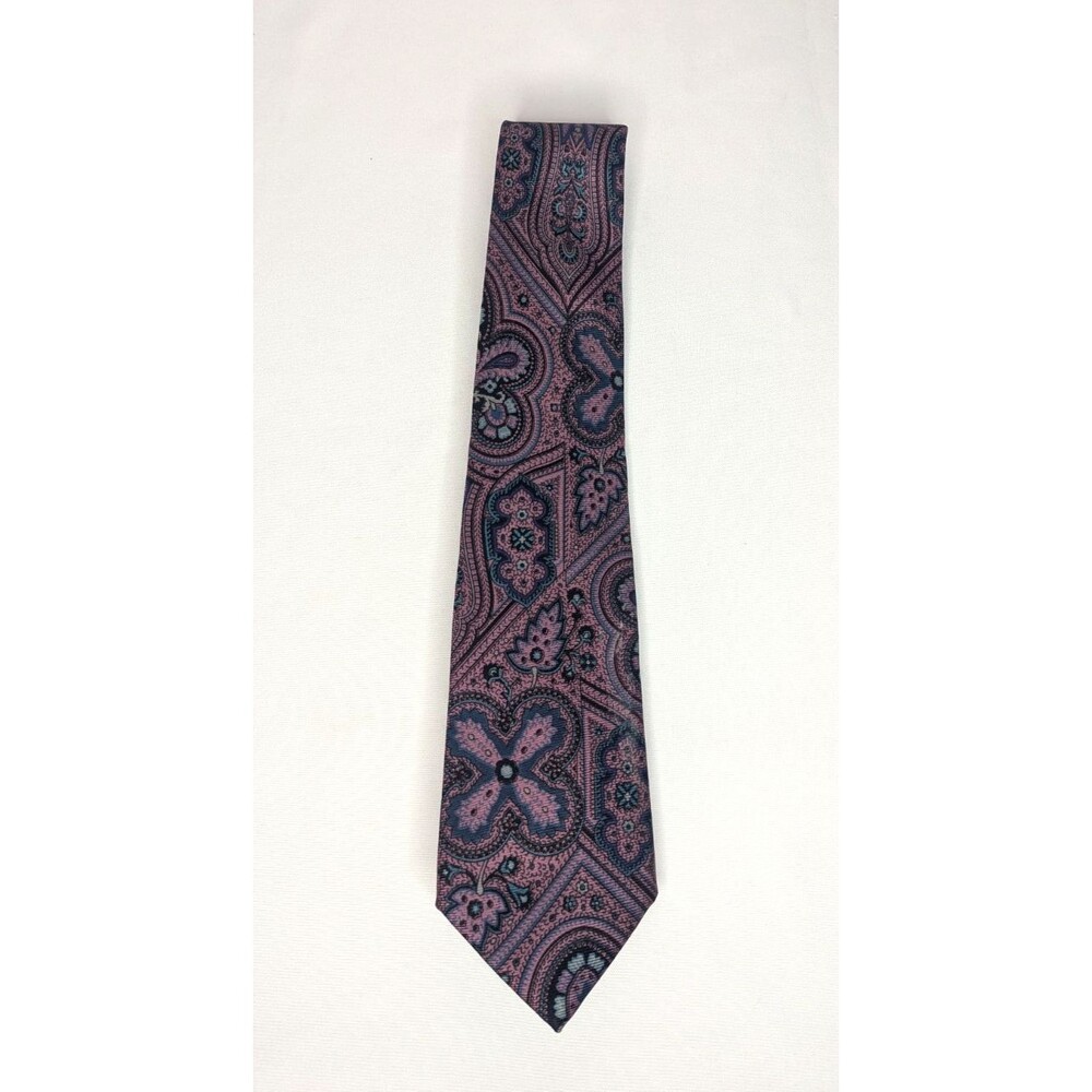 Kenneth Gordon New Orleans Paisley Style Floral Print Tie Necktie - 100% Silk